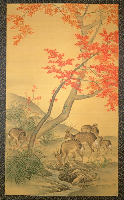 Deer under a Maple Tree by Mori Tetsuzan